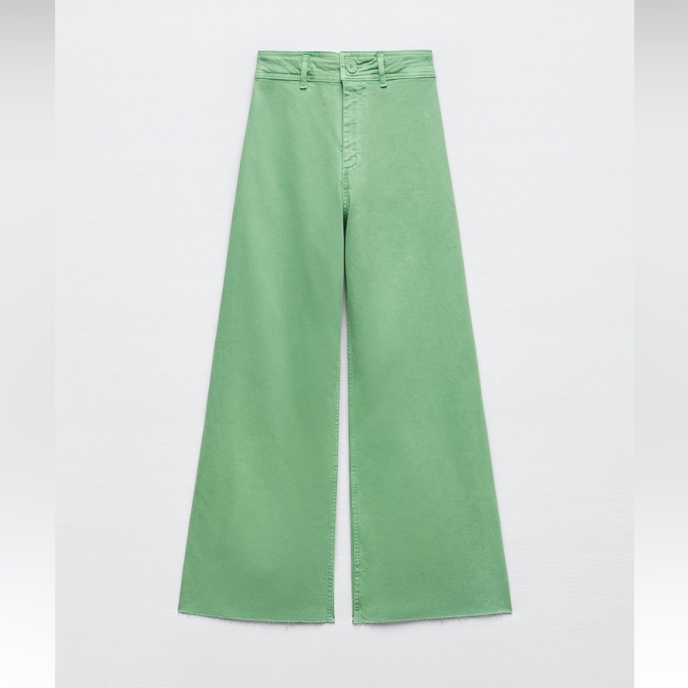 Zara Green Wide-Leg Jeans - Picture 5 of 6